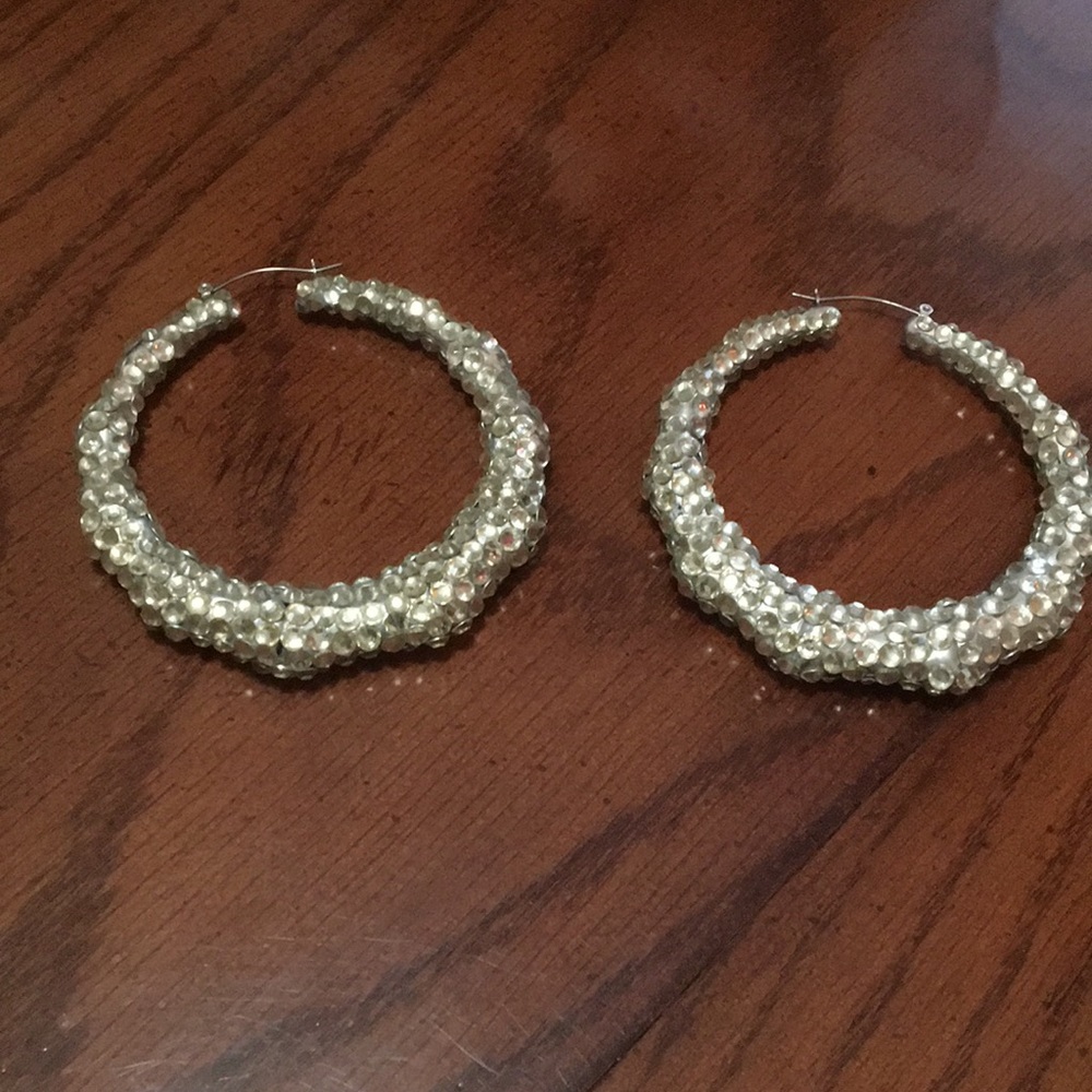 Rhinestone Hoop Earrings